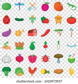 Farming icons set. Cartoon style of 36 farming vector icons for web for any design