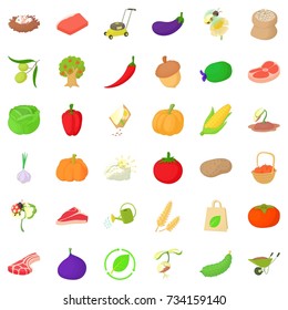Farming icons set. Cartoon style of 36 farming vector icons for web isolated on white background