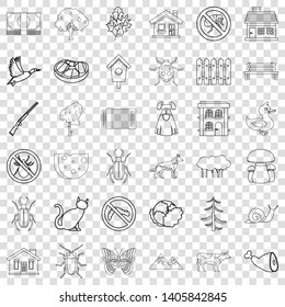 Farming icons set. Outline style of 36 farming vector icons for web for any design