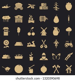 Farming icons set. Simple style of 36 farming vector icons for web for any design