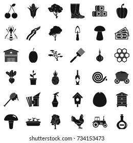 Farming  icons set. Simple style of 36 ground vector icons for web isolated on white background