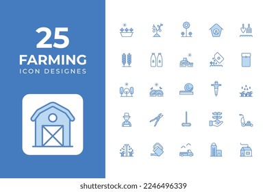 Farming Icons Set vector design