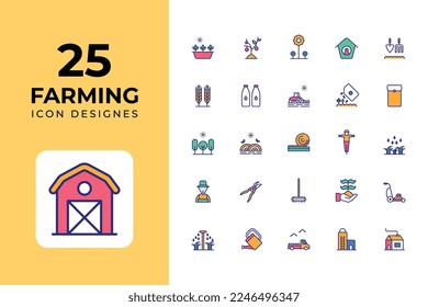Farming Icons Set vector design