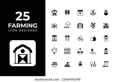 Farming Icons Set vector design