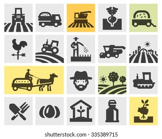 farming icons set. vector illustration