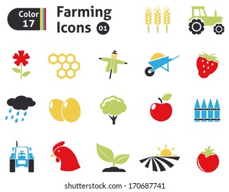 Farming icons. Vector set for you design