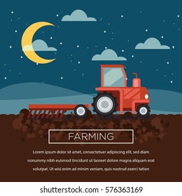 Farming illustration poster in flat design 