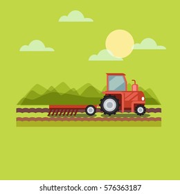 Farming illustration poster in flat design 