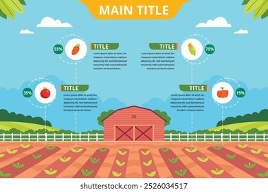 Plantilla de infografía agrícola para presentación.