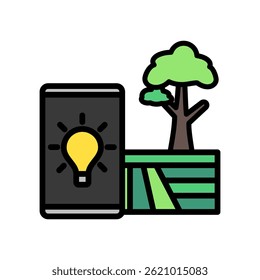 Landwirtschaftliche Innovation lineal mehrfarbiges Symbol, Verwendung für UI, UX, App und Web-Entwicklung, digital oder Print. für Industrie, Bildung, Wirtschaft, Finanzen, Wirtschaftsentwicklung.