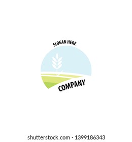 Farming label, badge and design element. Logo company slogan