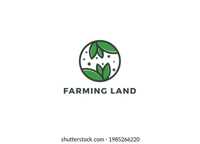 Farming land agriculture multi leaves circle green logo