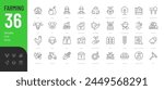 Farming Line Editable Icons set. Vector illustration in modern thin line style of agriculture related icons: farm products, animals, equipment, and more. Pictograms and infographics for mobile apps.