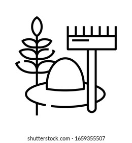 Icono de línea de cultivo, signo de concepto, ilustración de vector de contorno, símbolo lineal.