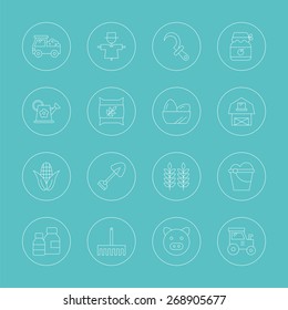 farming line icon set