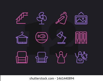 Farming line icon set. Set of line icons on white background. Nature concept. Pig, horse, food, product. Nature сconcept. Vector illustration can be used for topics like environment, farm, production