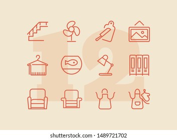 Farming line icon set. Set of line icons on white background. Nature concept. Pig, horse, food, product. Nature concept. Vector illustration can be used for topics like environment, farm, production