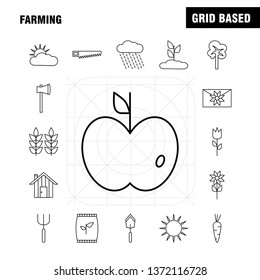 Farming Line Icon for Web, Print and Mobile UX/UI Kit. Such as: Bag, Grain, Rice, Sack, Wheat, Letter, Massage, Paper, Pictogram Pack. - Vector