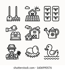 Farming Line icons Pack vector