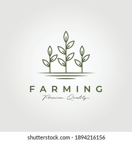 farming logo, agriculture logo vector illustration design graphic , plant icon, harvest farm symbol