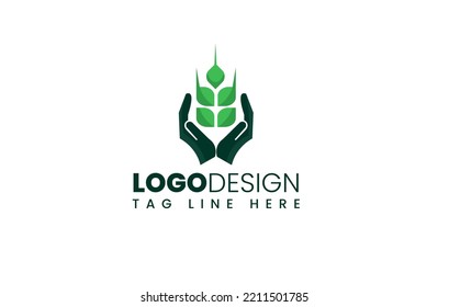 Farming logo or agriculture logo or wheat logo Template