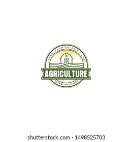 Farming logo design - growing botanical agriculture environment