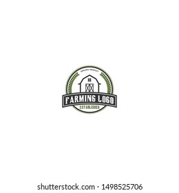 Farming logo design - growing botanical agriculture environment