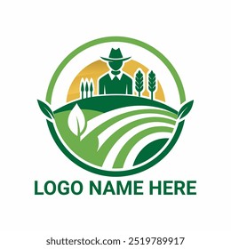 Diseño de logotipo agrícola en estilo de Vector moderno