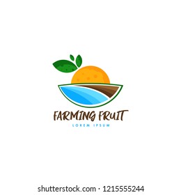 Farming logo. Farm logo vector. Field logo template