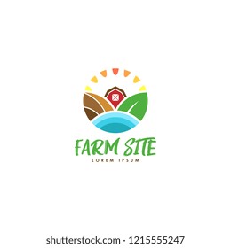 Farming logo. Farm logo vector. Field logo template