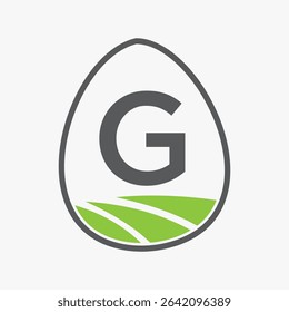 Farming Logo On Letter G Concept For Agriculture Symbol Vector Template