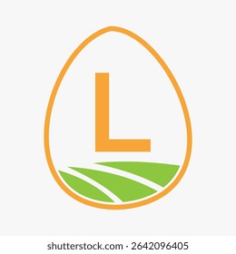 Farming Logo On Letter L Concept For Agriculture Symbol Vector Template