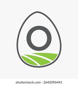 Farming Logo On Letter O Concept For Agriculture Symbol Vector Template