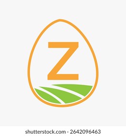 Farming Logo On Letter Z Concept For Agriculture Symbol Vector Template