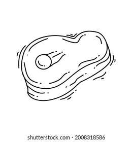 Farming meat icon. hand drawn icon set, outline black, doodle icon, vector icon design.