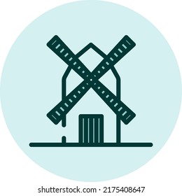 Farming mill, illustration, vector on a white background.