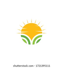 Farming natural logo vector flat design