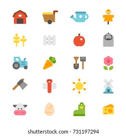 farming object icons vector illustration flat design