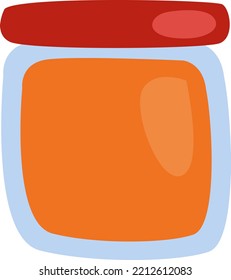 Farming orange jam, illustration, vector on white background.