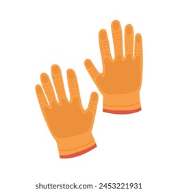 Guantes de protección de cultivo. Equipo agrícola del agricultor, guantes de goma de jardinería Ilustración vectorial plana