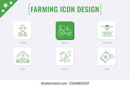 farming related thin outline icon vector design good for web and mobile app