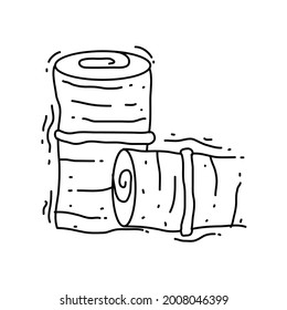 Farming round hay icon. hand drawn icon set, outline black, doodle icon, vector icon design.
