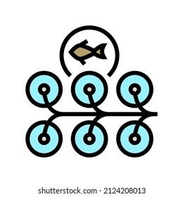 farming salmon color icon vector. farming salmon sign. isolated symbol illustration