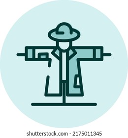 Farming scarecrow, illustration, vector on a white background.