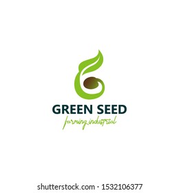 Farming seed logo design - growing botanical agriculture environment
