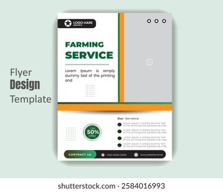Farming service flyer design template