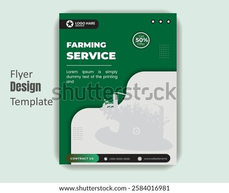 Farming service flyer design template