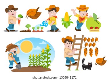 Farming. A set of illustrations with stories from the lives of farmers.