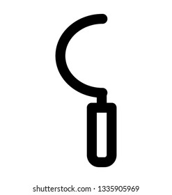 Farming sickle vector icon, scythe sickle 