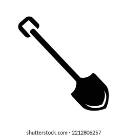 Farming soil dig spade tool icon | Black Vector illustration |